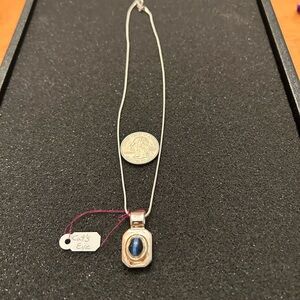 New Blue Cats Eye pendant on 16” sterling silver chain